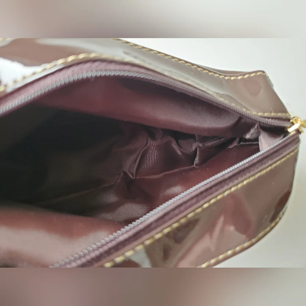 Estée Lauder | Dark Burgundy/Brown Travel Cosmetics Makeup Pouch NWOT
